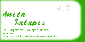 anita kalapis business card